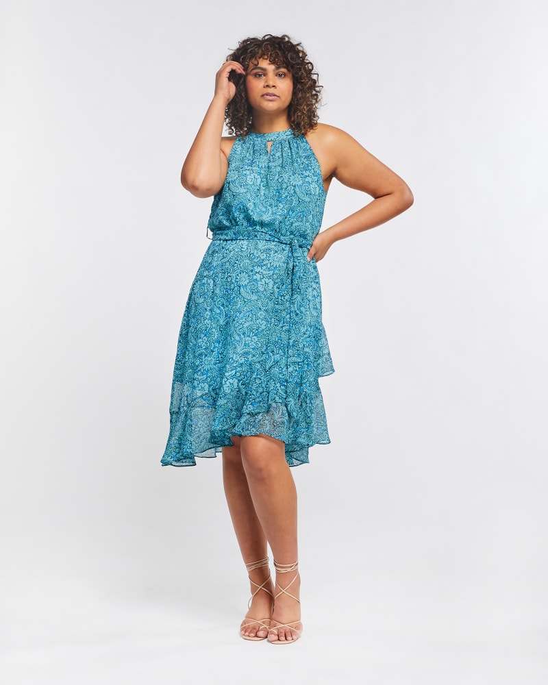 Front of a model wearing a size 3X Sorrento Print Dress in Print by Estelle. | dia_product_style_image_id:264662